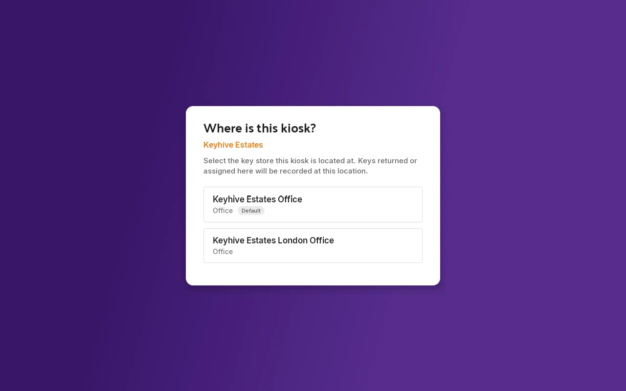 The Hive asking "Where is this kiosk?" with the list of key stores