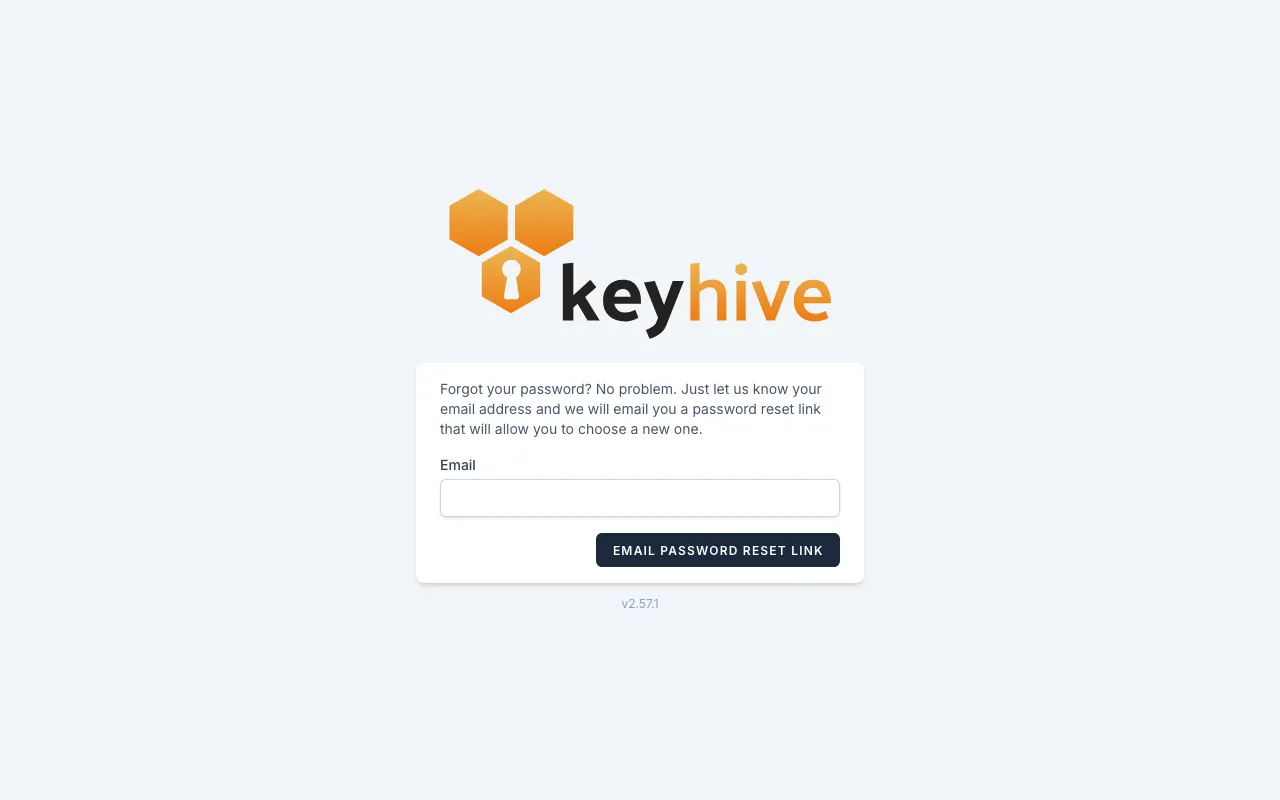 The forgot-password page with a single email address field
